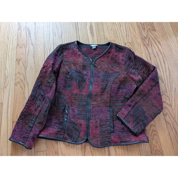 Christopher & Banks Womens Jacket Size XL Multicolor Patchwork Zipper Closure - Picture 5 of 9